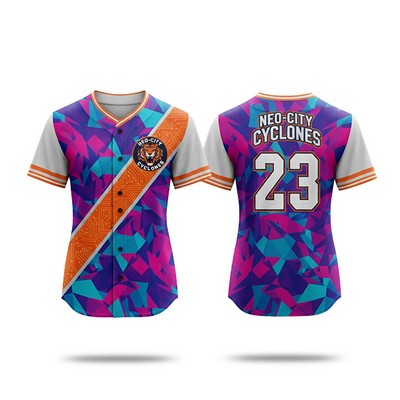 Women's Sublimation Full-Button Baseball Jersey - 150G Bee